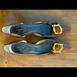 Brown Prada Kitten Heels - size 39